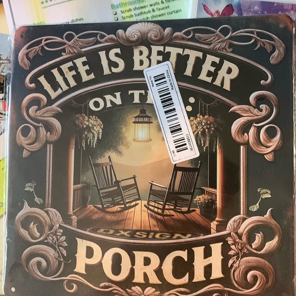 Life is Better on the porch Square Decorative Sign 8X8